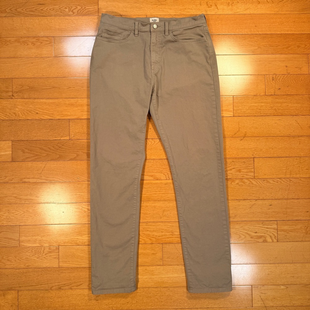 Flint and Tinder 365 Tapered Fit Pants Mens 32x31 Tan Khaki Stretch Chino Twill